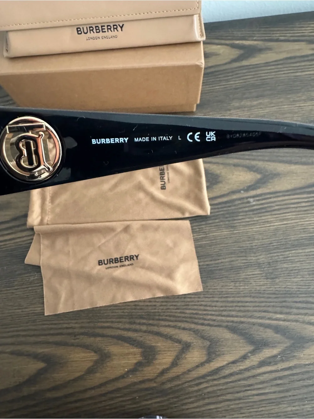 Burberry Black Oversized Square Sunglasses with Dark Lenses